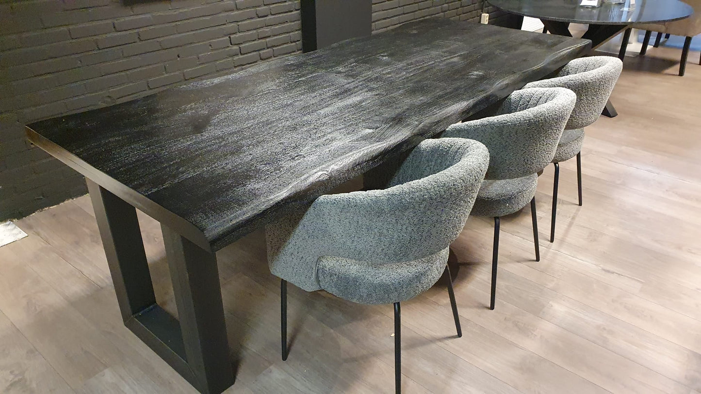 Zwarte mangohouten boomstamtafels van 240 t/m 300cm!