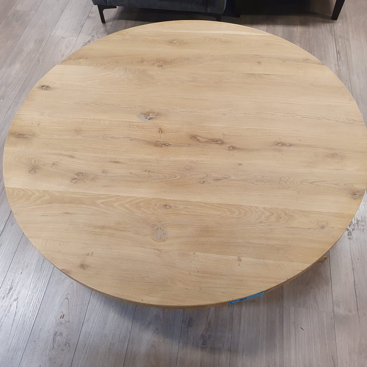 Rond massief eiken tafelblad van 160cm doorsnee