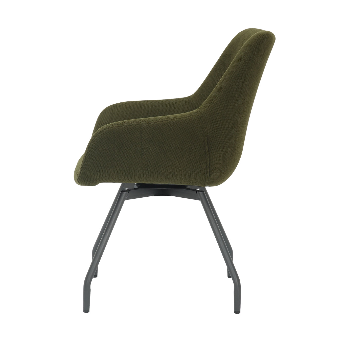 Draaibare eetkamerstoel Daan in vier warme kleuren stof