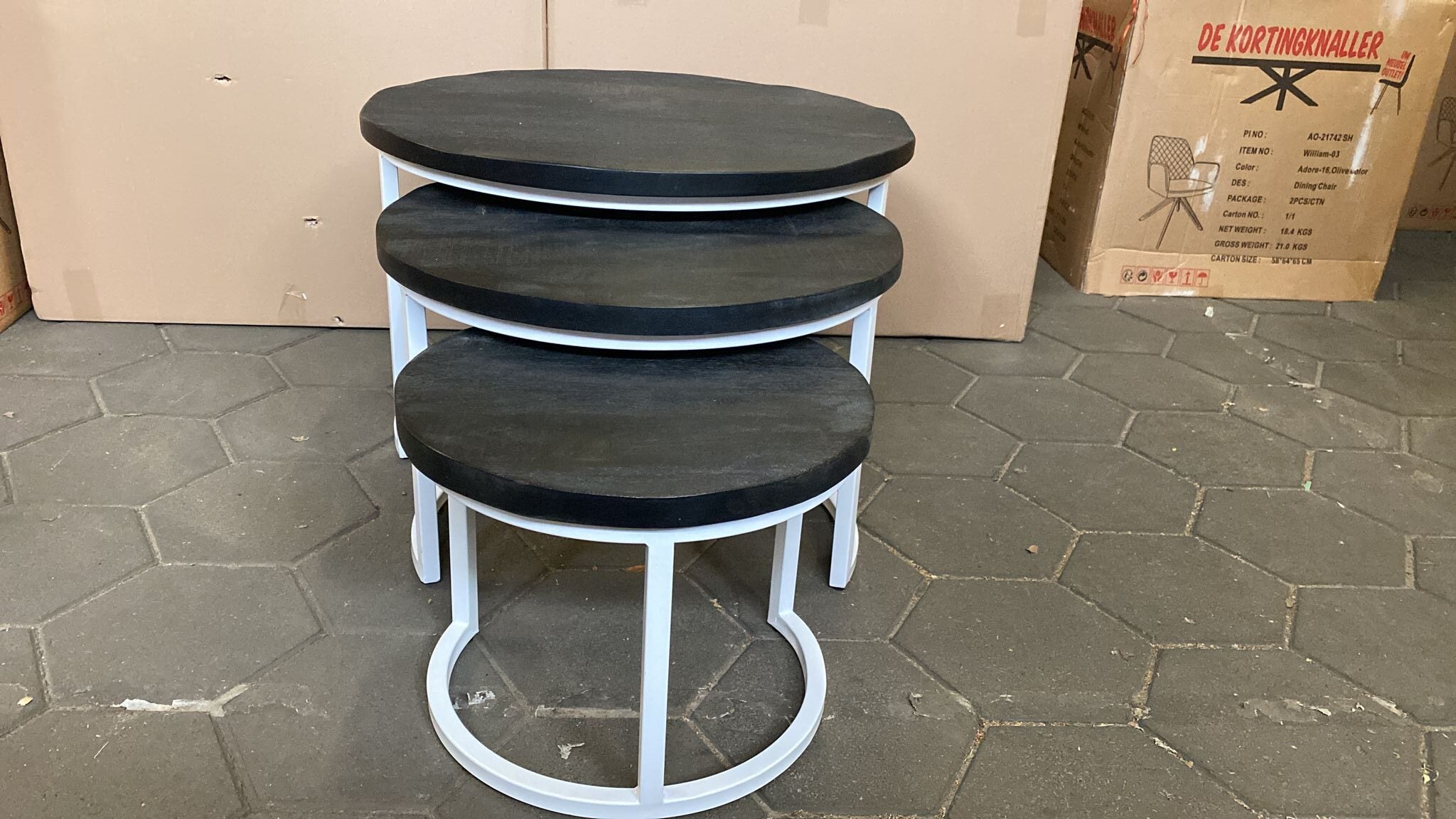 levandeo Set van 3 bijzettafels, metaal, metalen mand, draadmand, koper, salontafel, deksel, opslag, design, decoratieve tafel levandeo Set van 3 bijzettafels, metaal, metalen mand, draadmand, koper, salontafel, deksel, opslag, design, decoratieve tafel