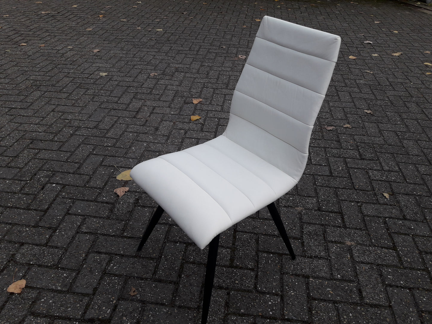 Eetkamerstoel Milaan in wit leder