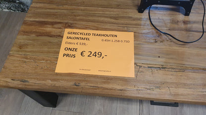 Gerecycled teakhouten salontafel van 125x75cm