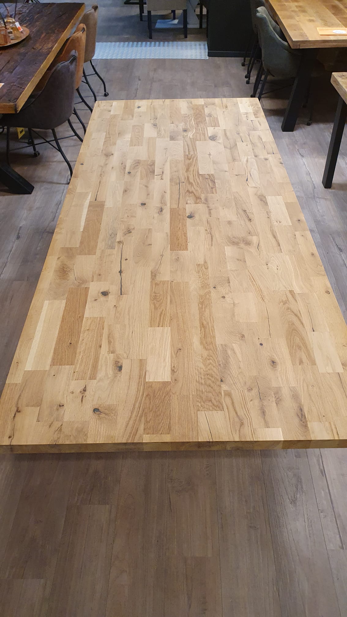 Recht vingerlas eiken tafelblad van 244x100cm