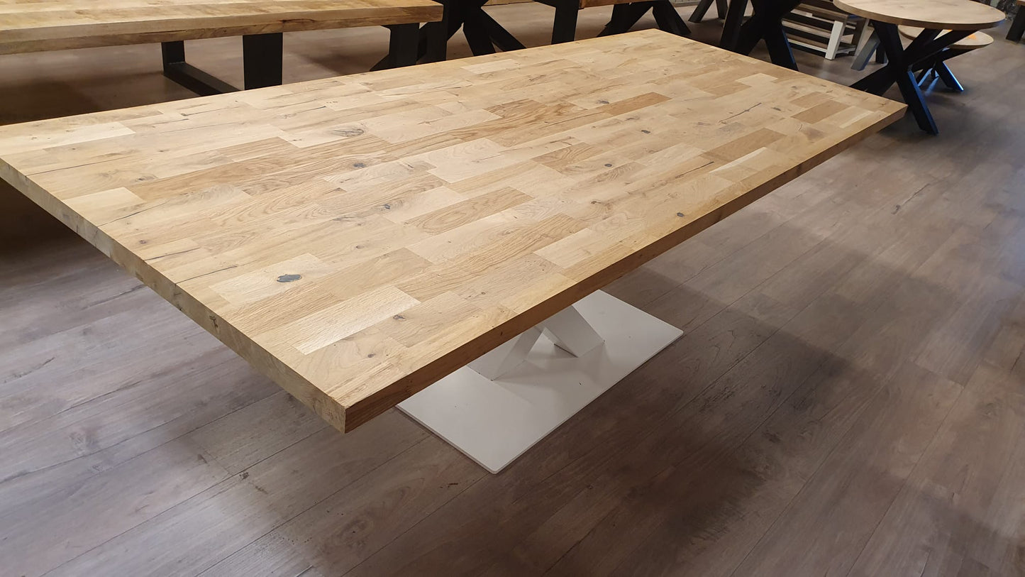 Recht vingerlas eiken tafelblad van 244x100cm