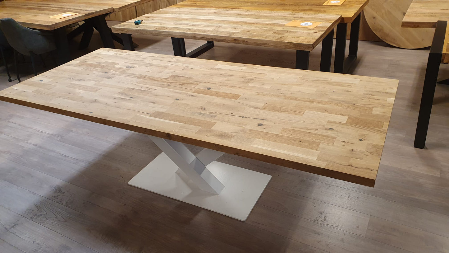 Recht vingerlas eiken tafelblad van 244x100cm