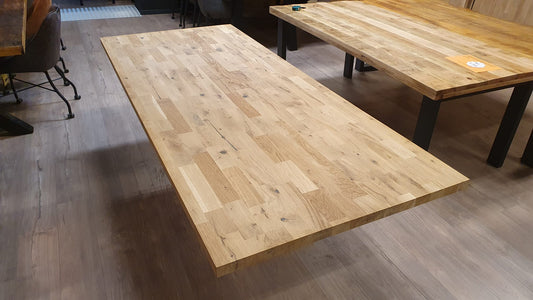 Recht vingerlas eiken tafelblad van 244x100cm