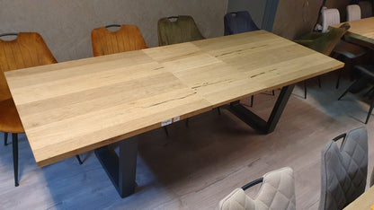 Railway brown eiken uitschuiftafel van 200x100cm, uitschuifbaar tot 250cm