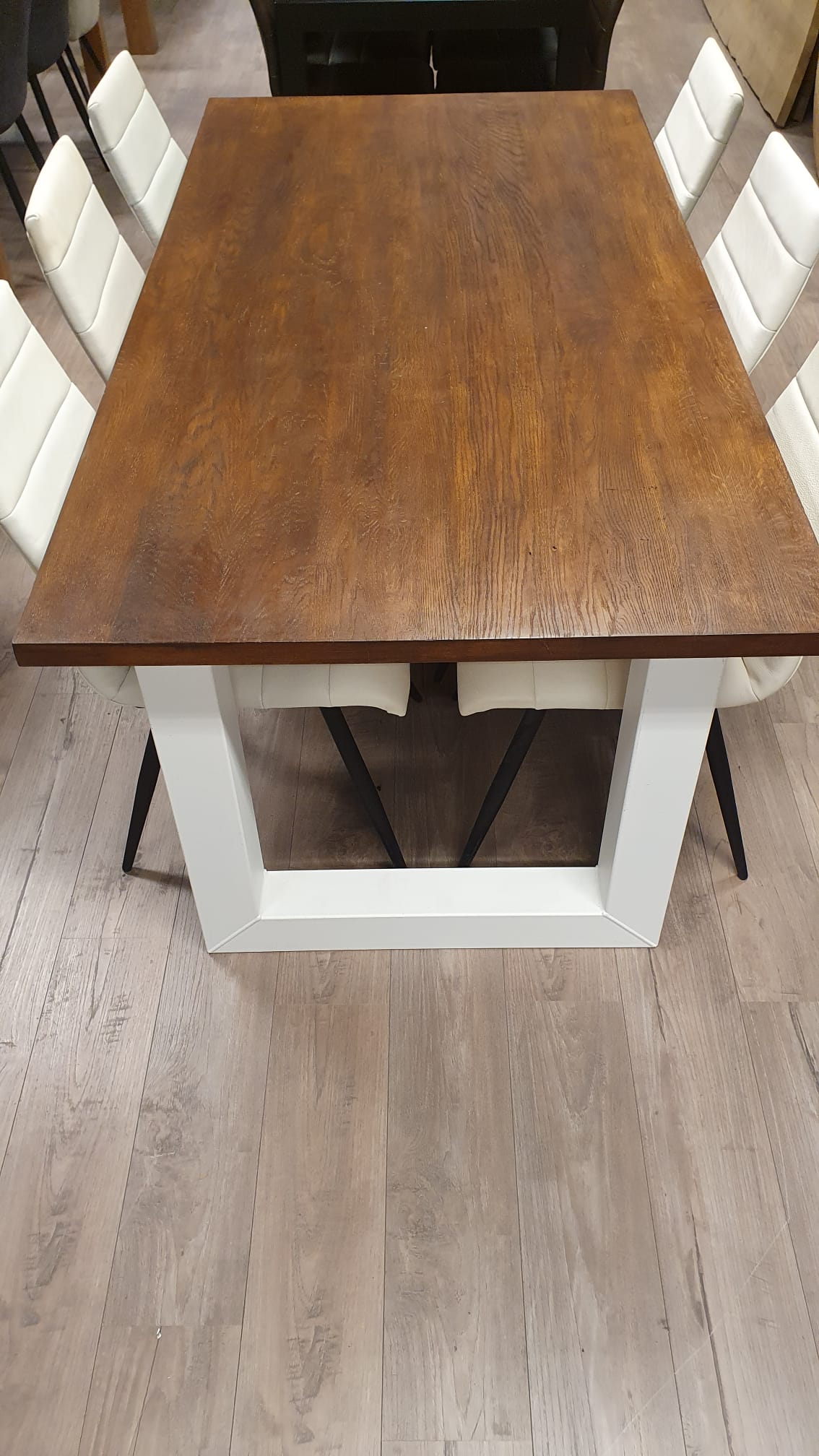 Koloniale oud eiken eettafel van 200x103cm