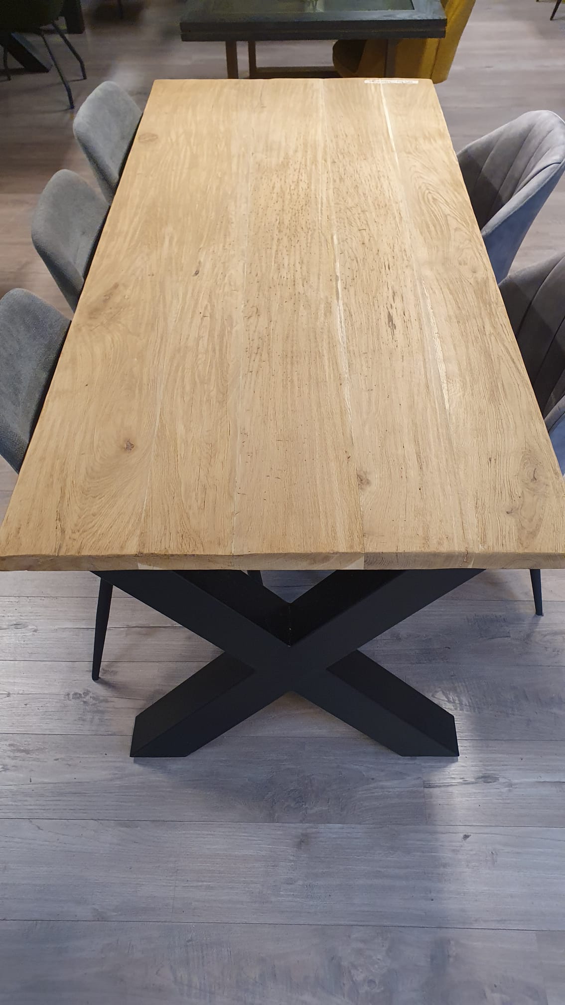 Recht oud eiken eettafel van 200x90cm