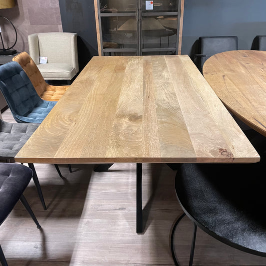 Rechte naturel gelakte mangohouten 200X100