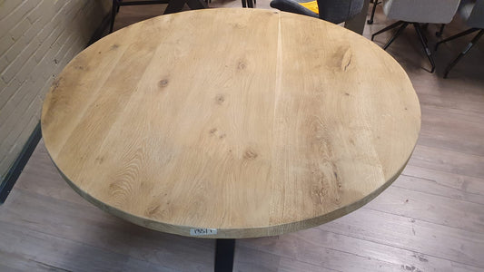 Ronde massief oud eiken tafelbladen van 135cm doorsnee en 4,5cm dik