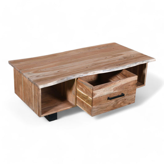 Massief acaciahouten salontafel 120cm, model Vic