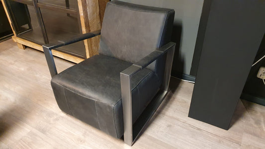 Fauteuil Tori Rancho leder zwart