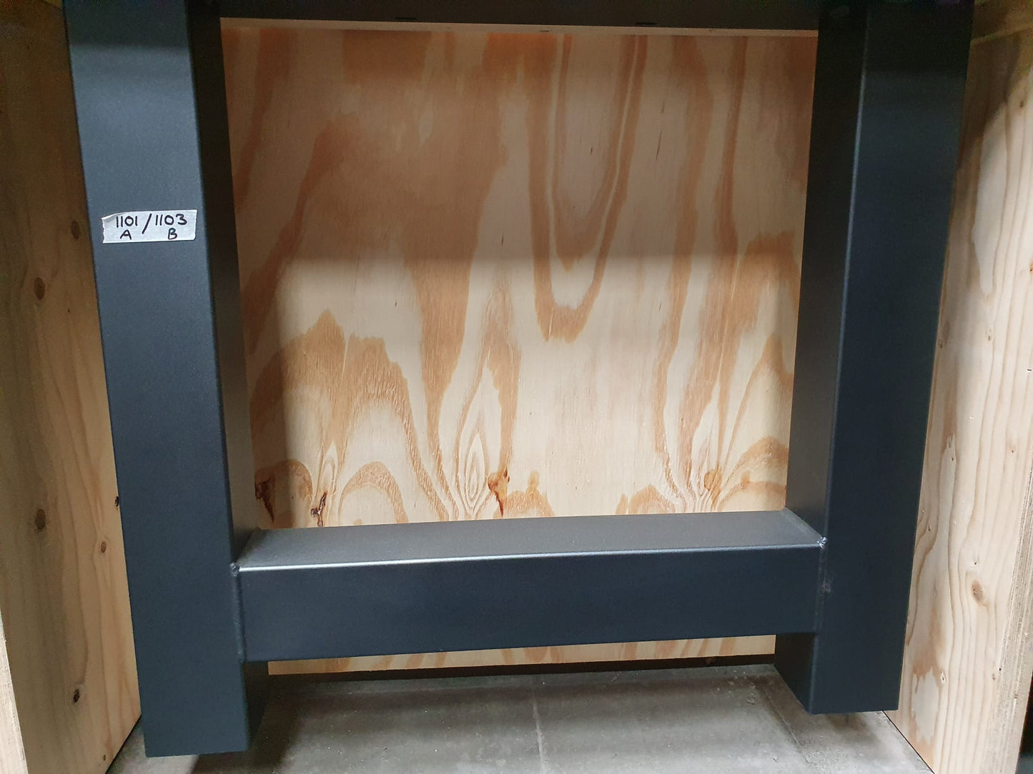 Setprijs: antraciet gepoedercoate metalen H-poot 10x10cm