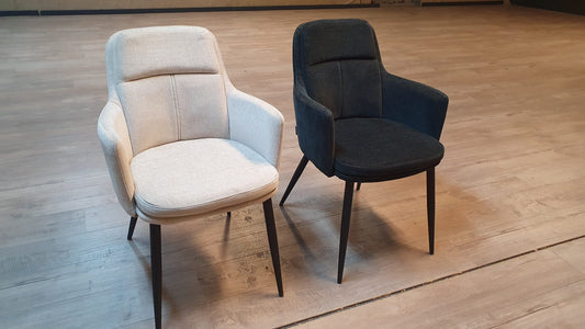 Set van 6x MX Sofa Eetkamerstoel Donna: 3x black, 3x toffee