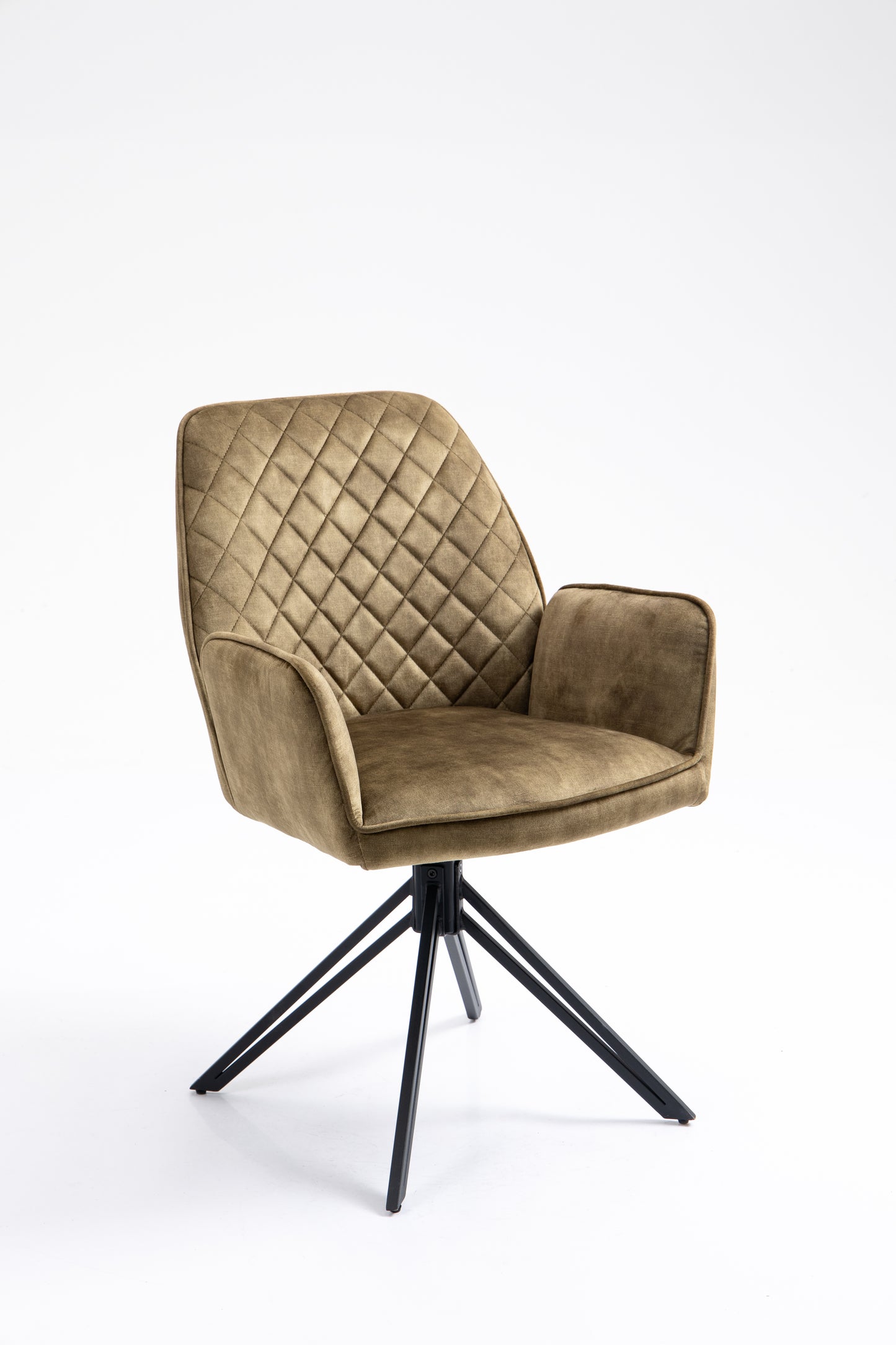 Set van 6x eetkamerstoel William in blauw/geel en olijfgroen velvet/velours