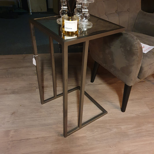 Sofatafel grijs met spiegelglas