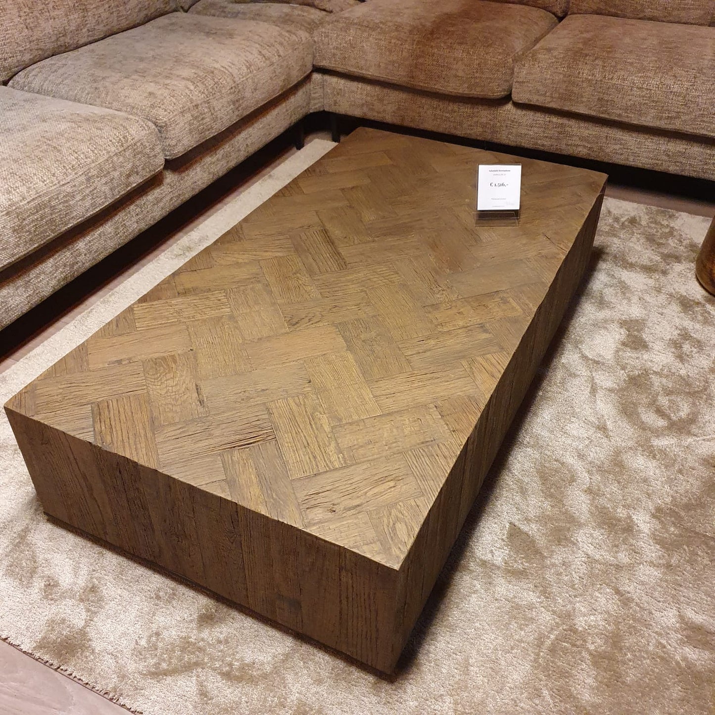 Salontafel Herringbone rechthoek eiken