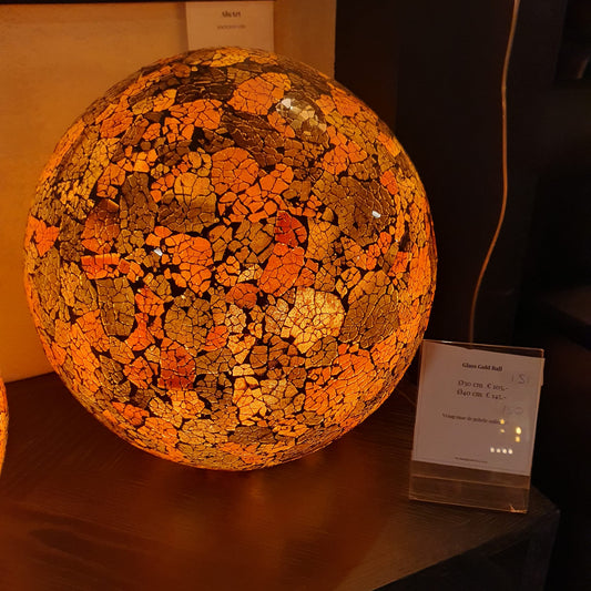 Tafellamp Glass gold ball groot
