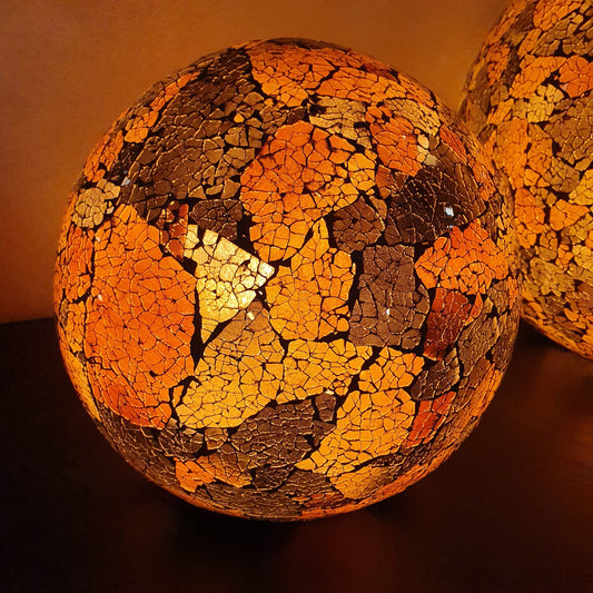 Tafellamp Glass gold ball medium