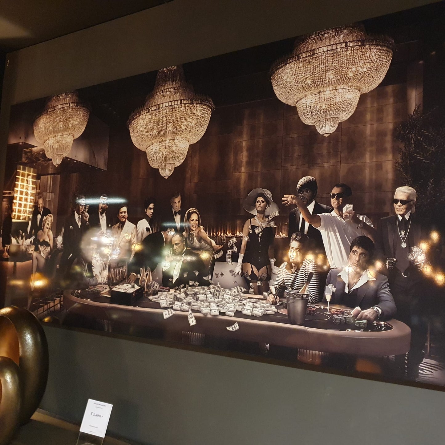 Schilderij Aluart pokertafel beroemdheden