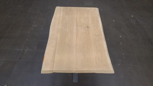 Oud eiken boomstamblad van 100x160cm, 4,5cm dik