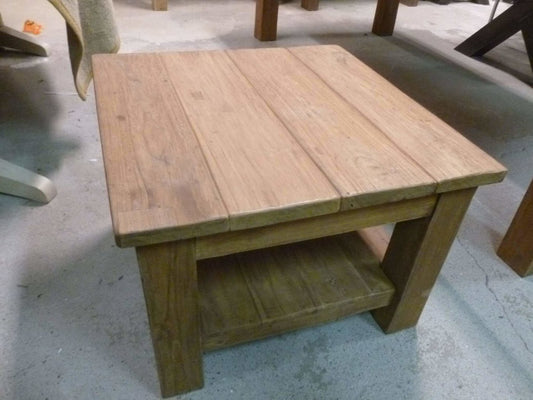 Gerecycled teakhouten salontafel van 100 bij 100cm