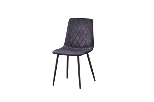 Eetkamerstoel Rob in velvt/velours antraciet en blauw