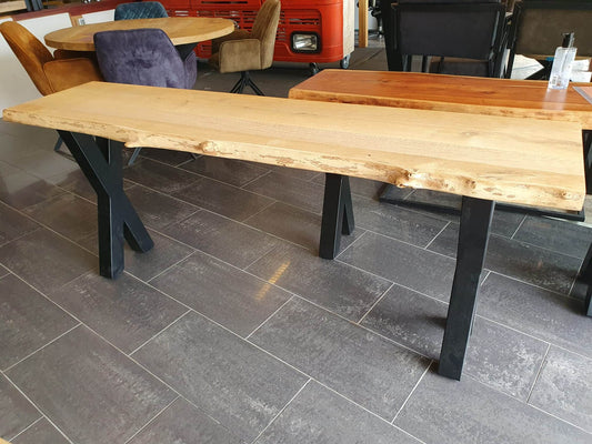 Eiken boomstamblad side-table